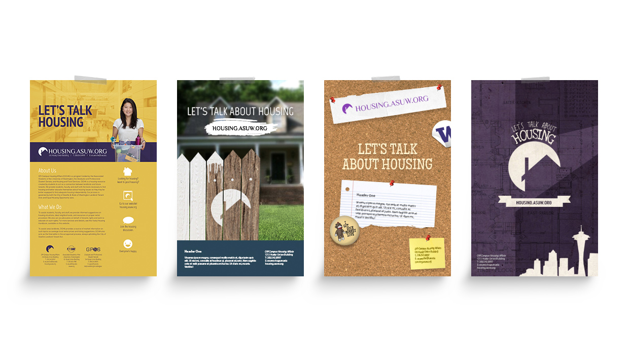 University of Washington Housing Poster Designs