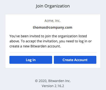 Bitwarden Invitation