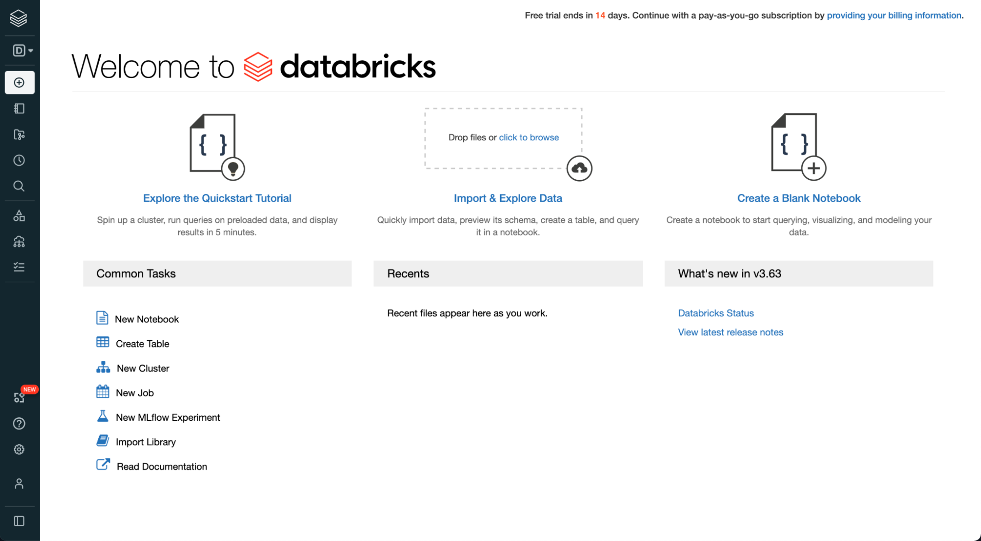 Welcome to the Databricks Workspace