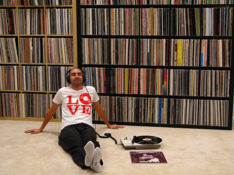 Moncef Belyamani and his record collection