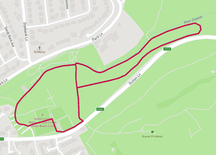 Rothwell parkrun 5km run route map card image