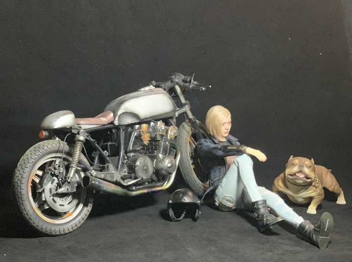 Cool Girl With Motorcycle