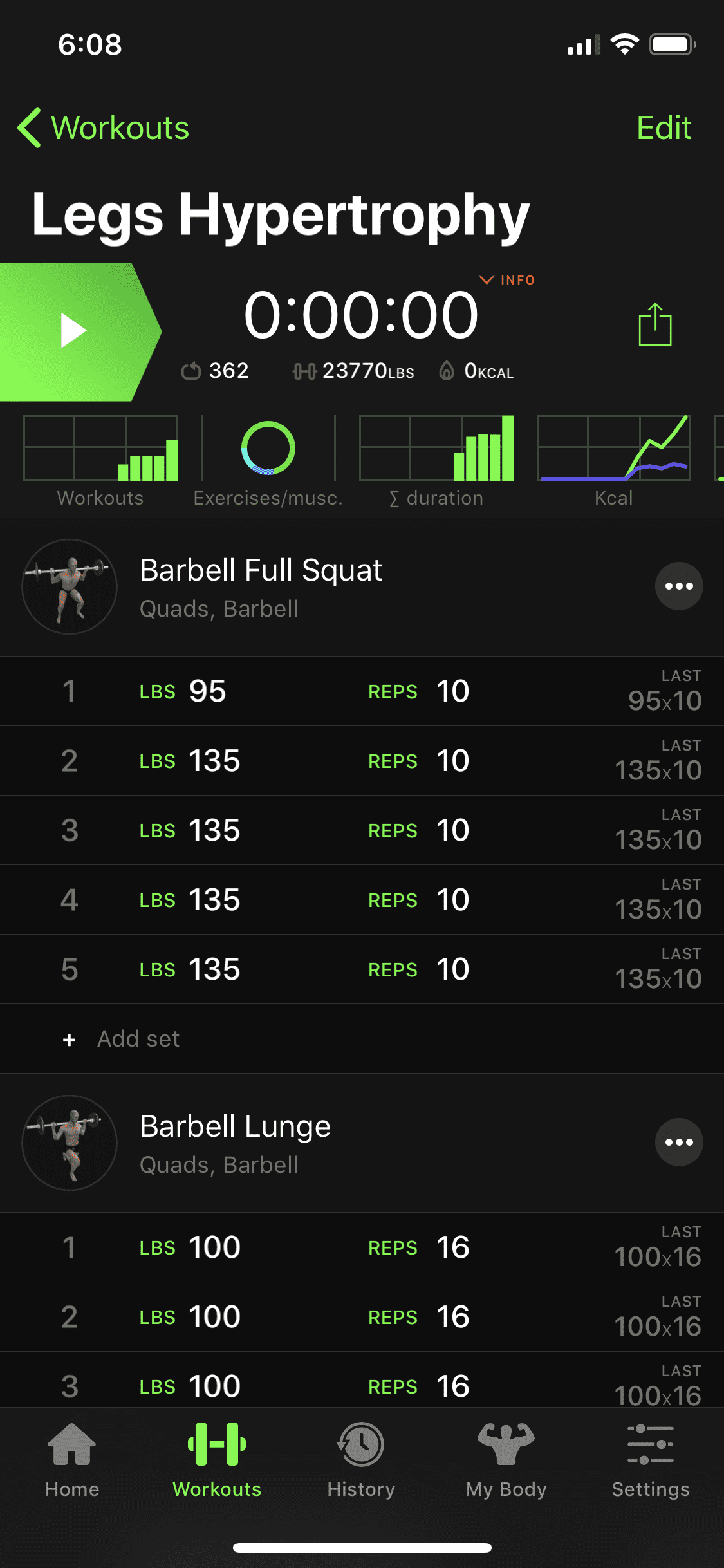 ONE: List of Workouts. TWO: Detailed Workout View. THREE: Detailed Exercise View.