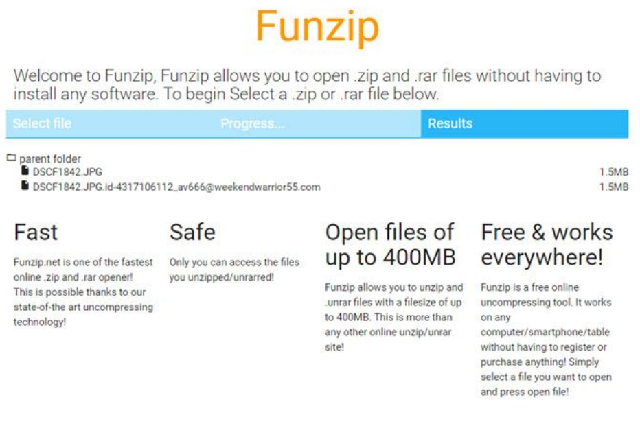  Funzip  Most users probably wouldn't relate opening RAR archives as pleasure, but Funzip at least causes it painless.