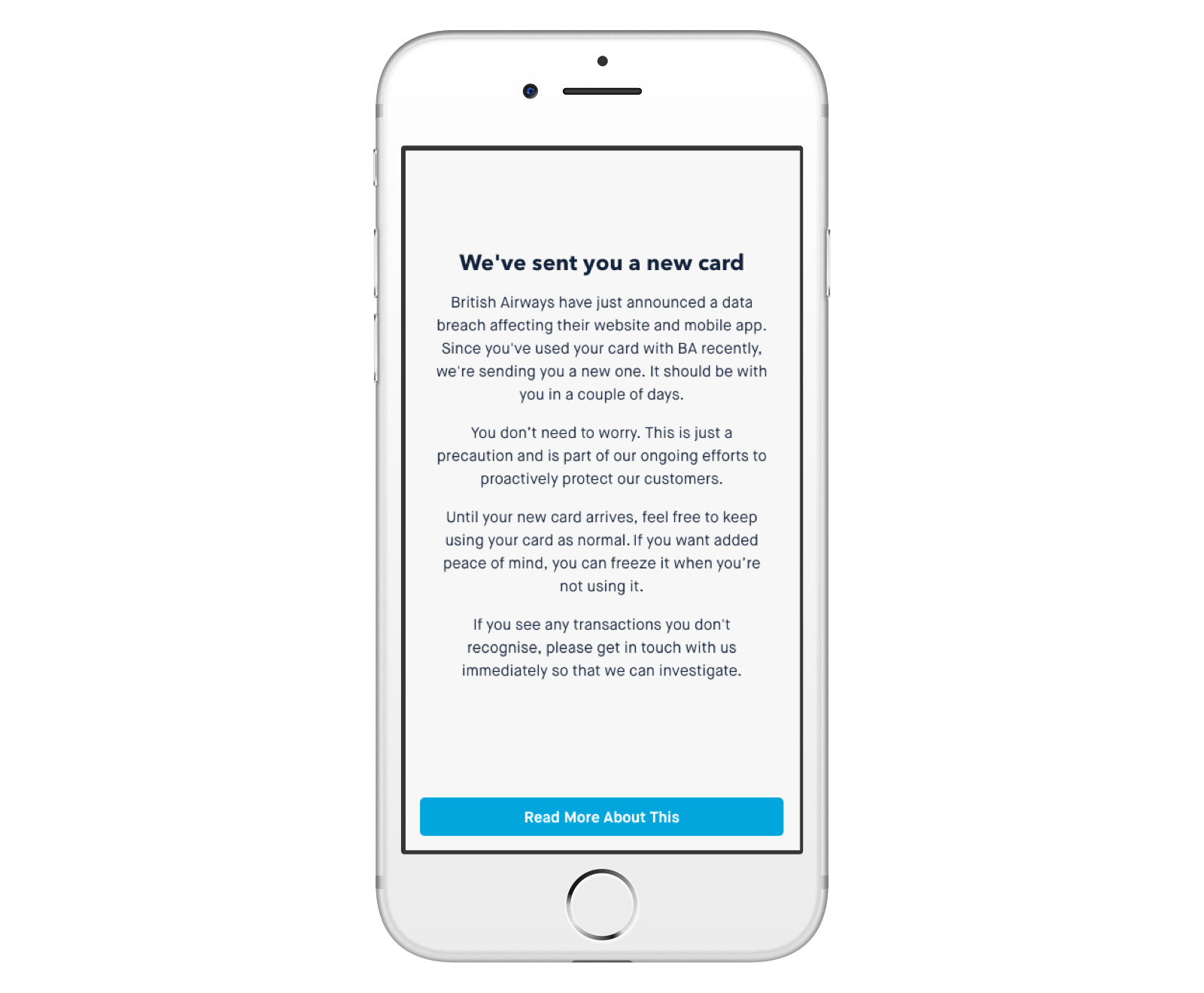 Screenshot of message