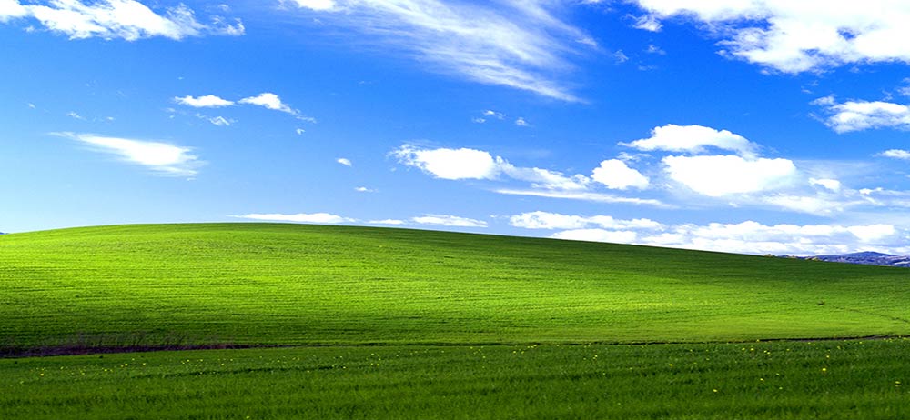 Windows XP bliss wallpaper.