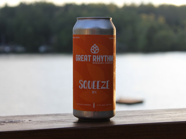 Squeeze, an IPA brewed by Great Rhythm Brewing Company
