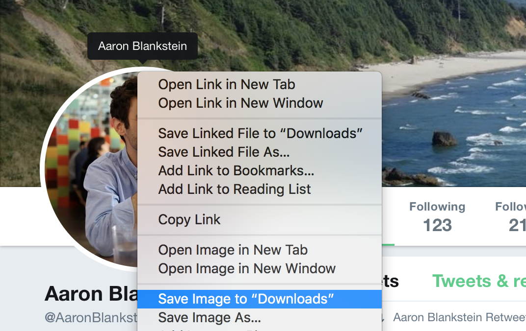 Downloading profile pic from Twitter