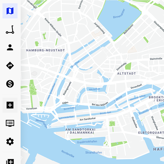 Zoomed screenshot showing dashboard of the map.