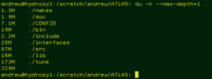 example output of du UNIX command
