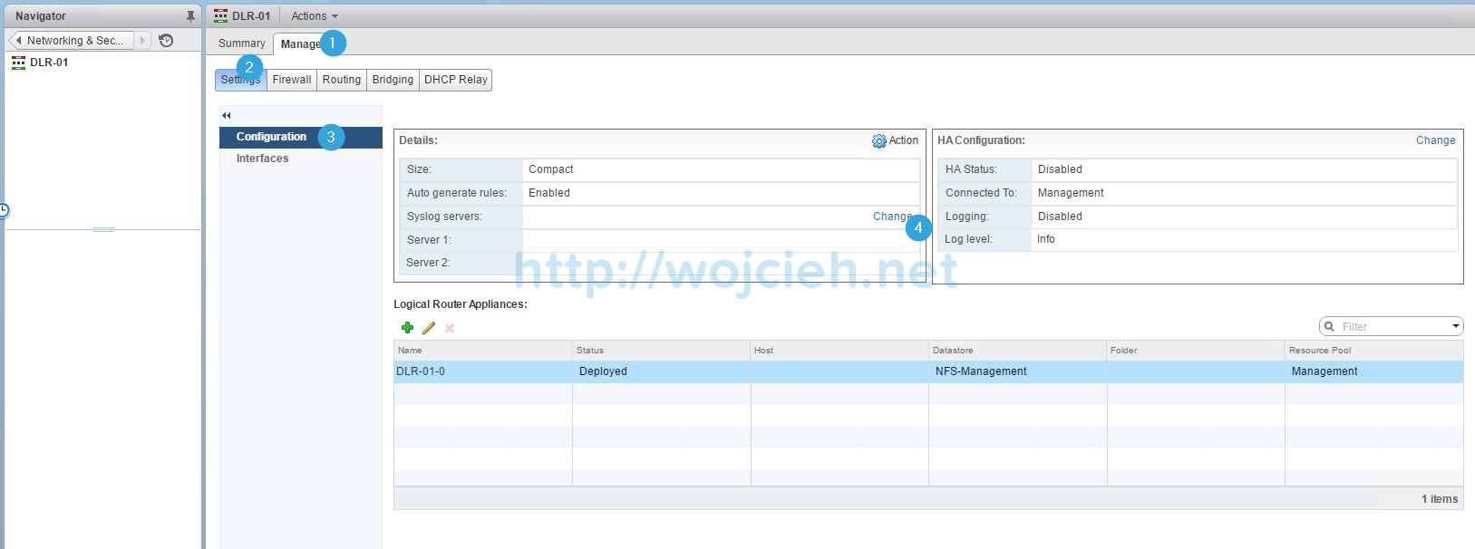 Configuring Syslog server for VMware NSX components - 14