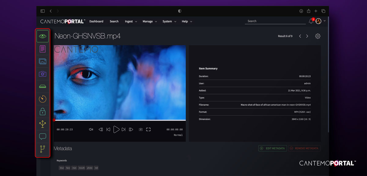 Updated item page in Cantemo Portal 5.0