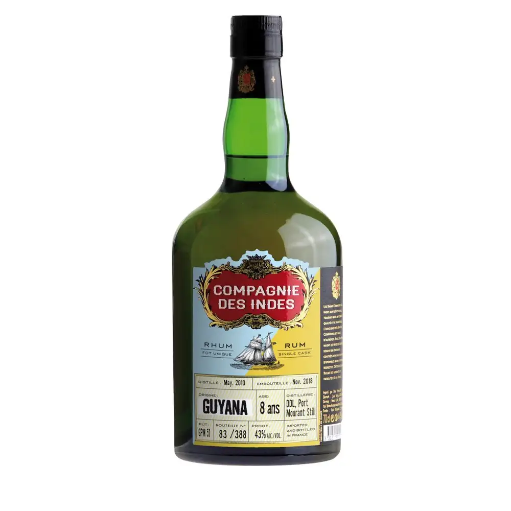 Image of the front of the bottle of the rum Guyana Port Mourant Still