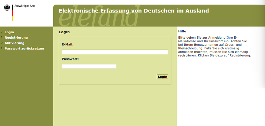 Elefand - Elektronische Erfassung von Deutschen im Ausland