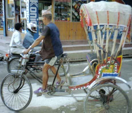 Kathmandu rickshaw cyclist