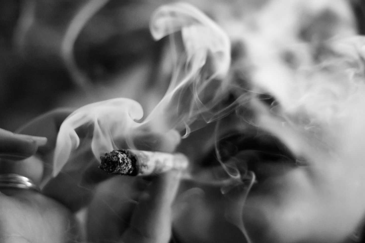 Girl smoking a joint