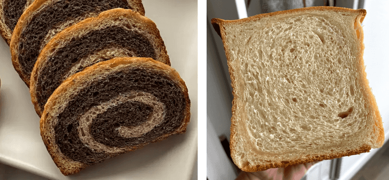 breads side by side