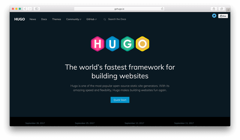 Hugo website is fine