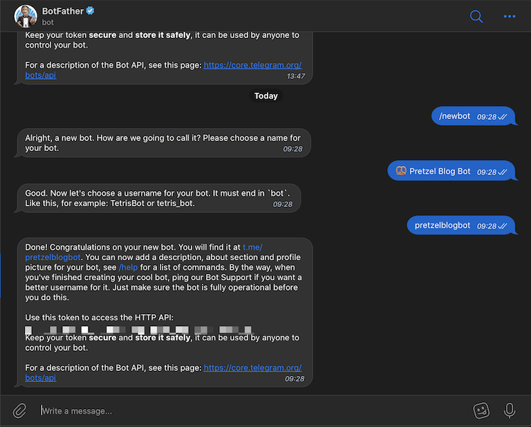 hormigón reposo Cósmico Build a Telegram bot in PHP