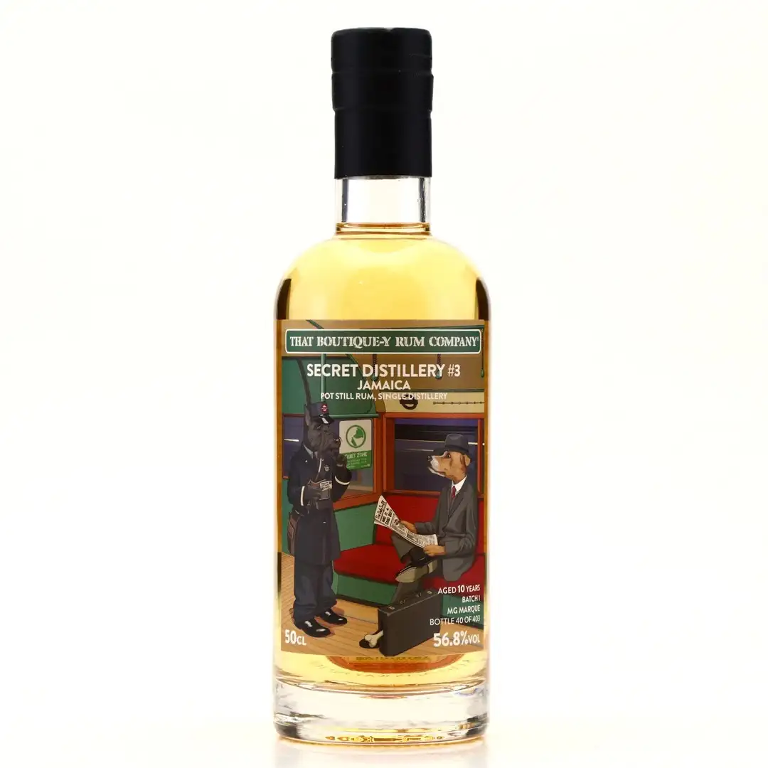 Image of the front of the bottle of the rum Secret Distillery #3 MG