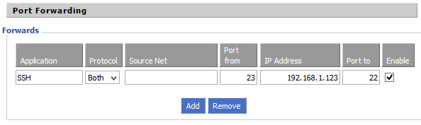 Port forwarding