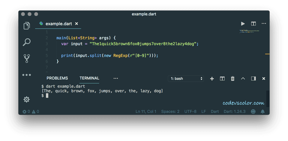 how-to-split-a-string-in-dart-codevscolor