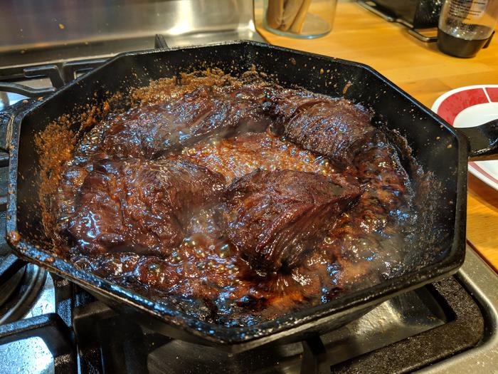 Pan sear and caramelization step