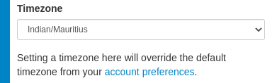 Select a time zone for your mailbox in the drop down list