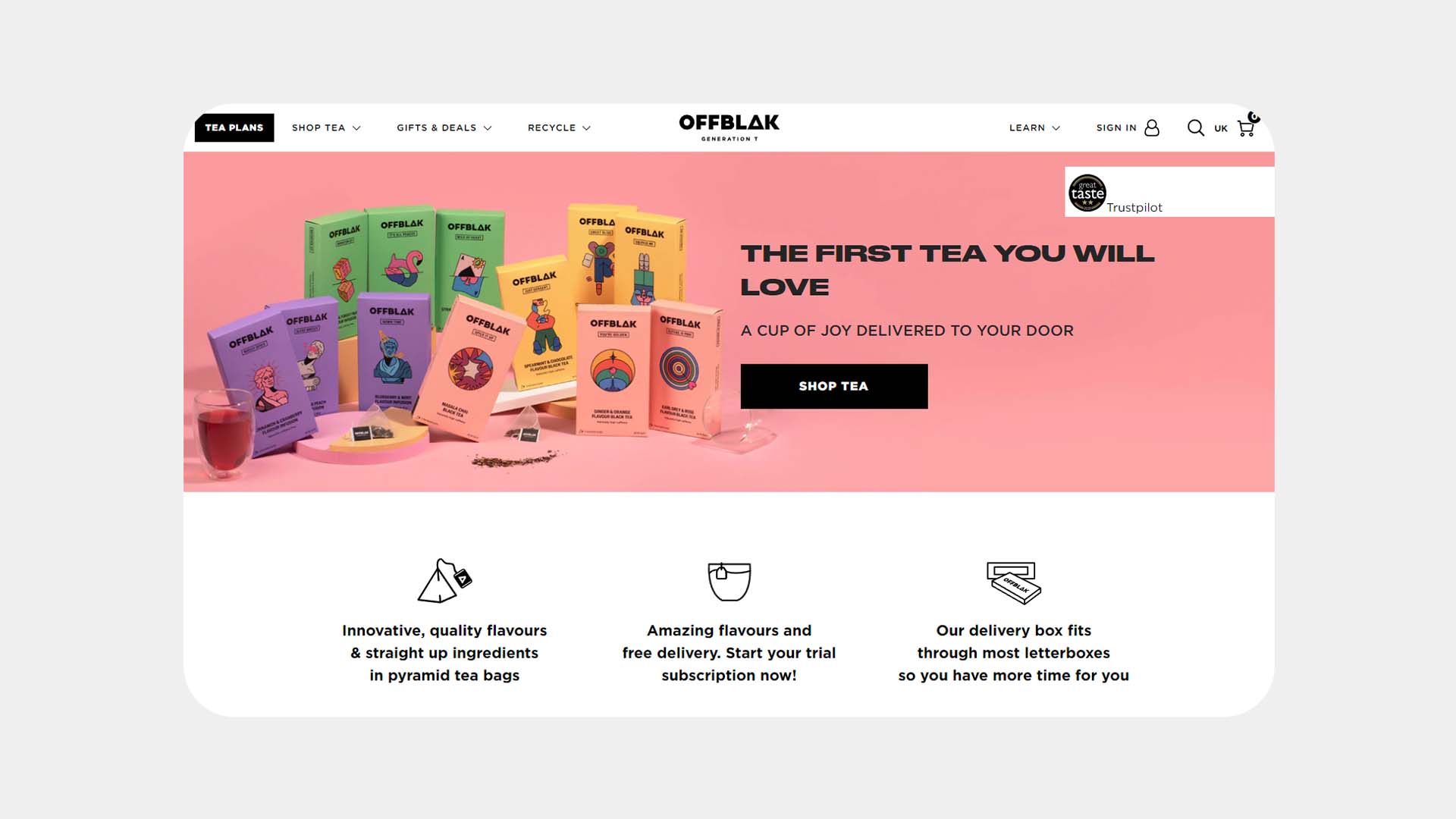 Offblak Tea Website Design Inspiration