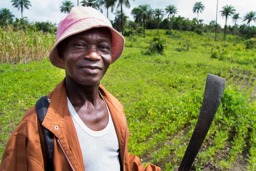 A farmer in Liberia
