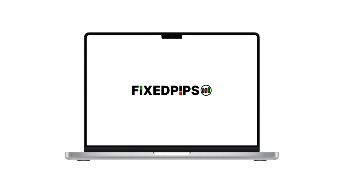 Fixedpips logo on Mac laptop