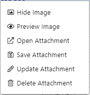 Context menu for image attachments