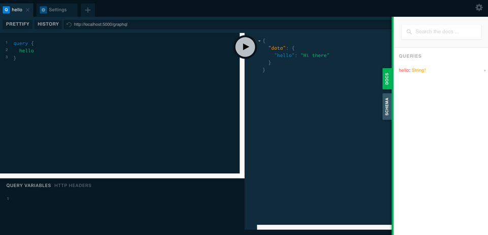 The playground for our API GraphQL playground