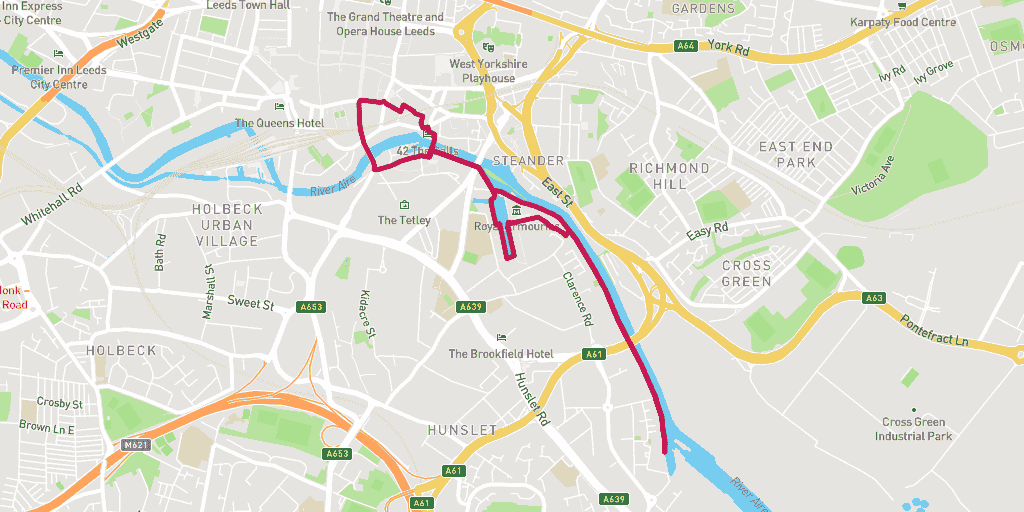 River Aire 5km - Leeds Run Routes