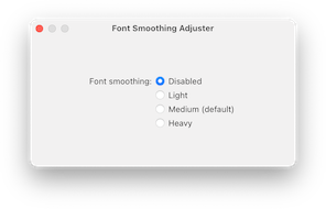 Font Smoothing Adjuster app screenshot.