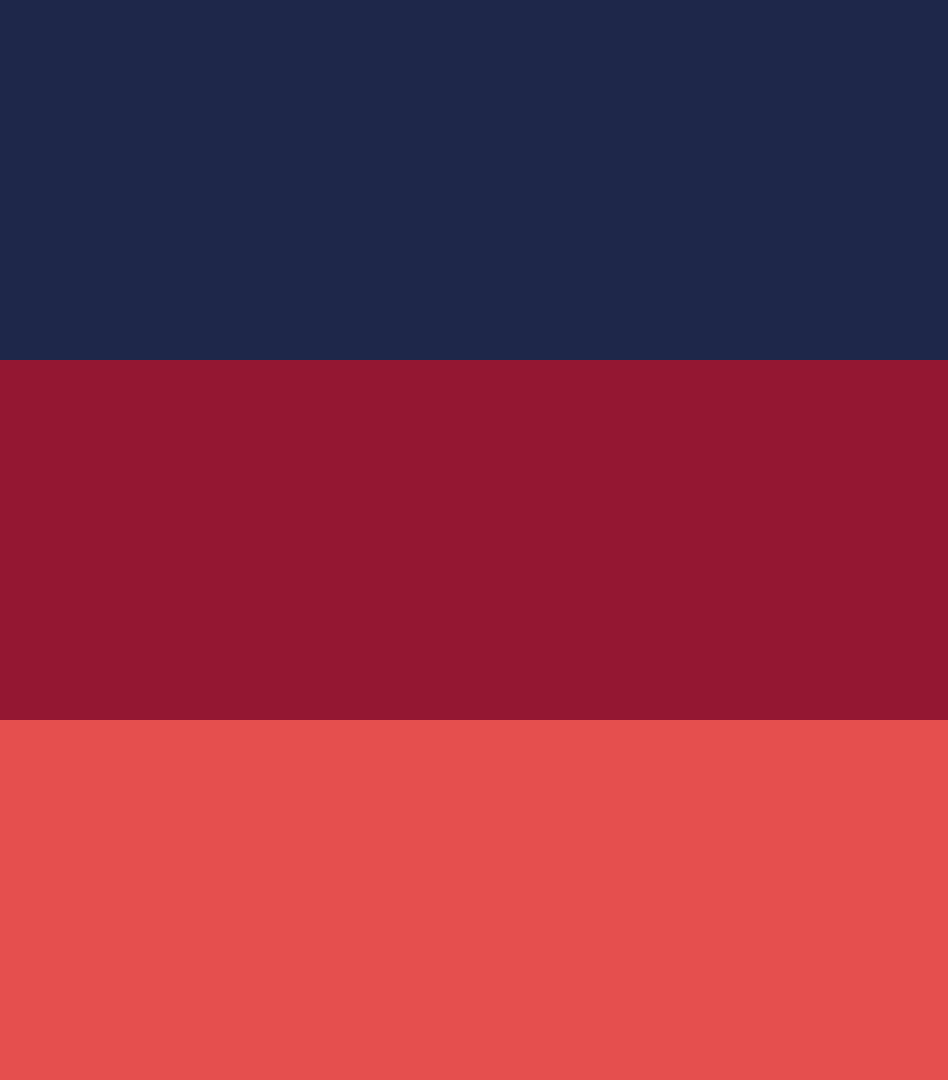 Navy blue, maroon, and coral red colors
