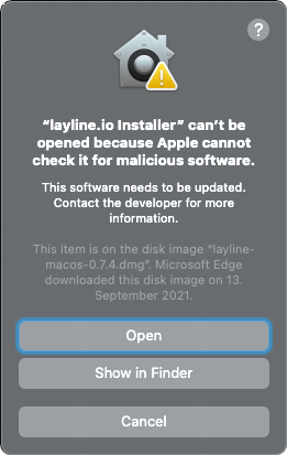 Confirm macOS warning (Quickstart)