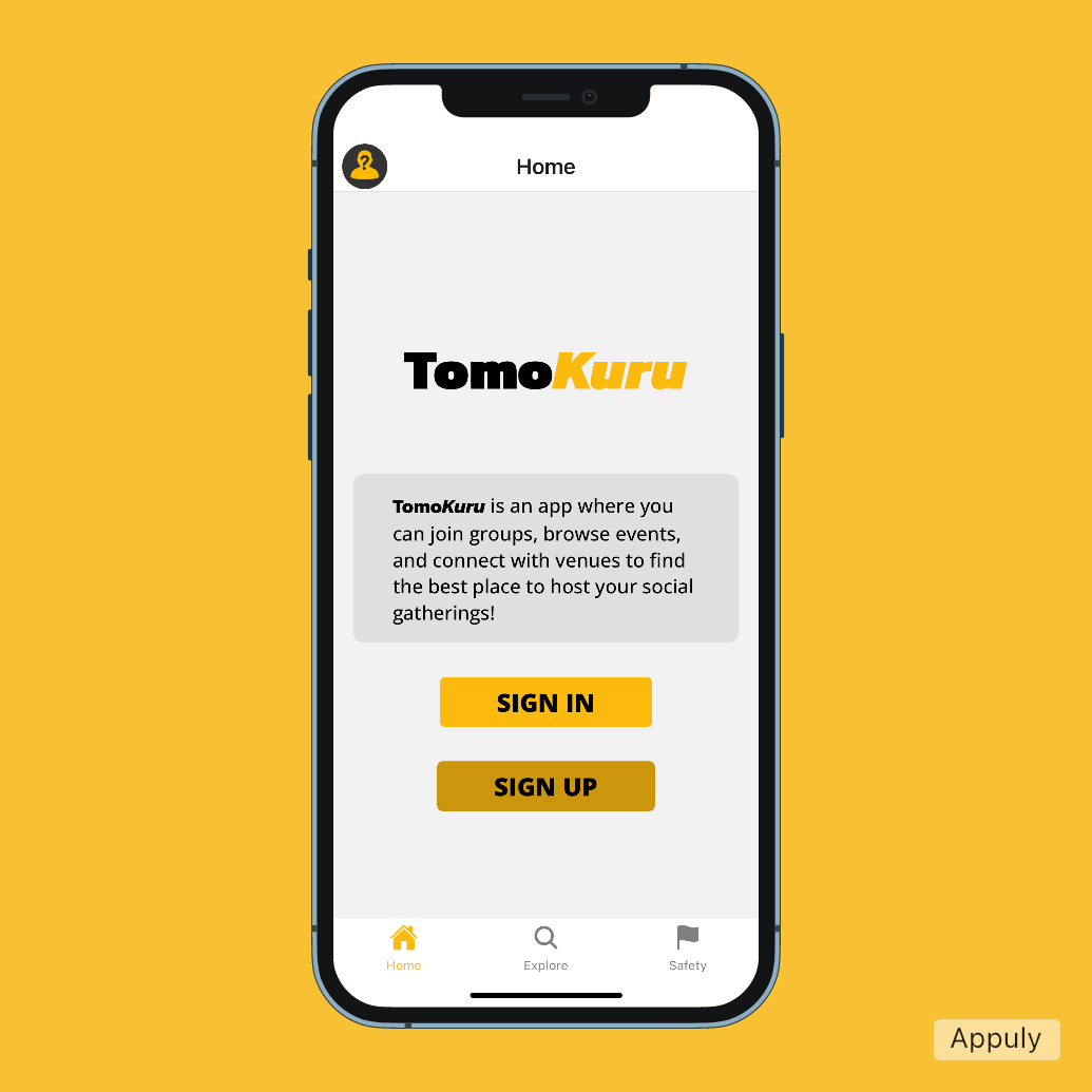 Screenshot of Tomokuru app on the home screen