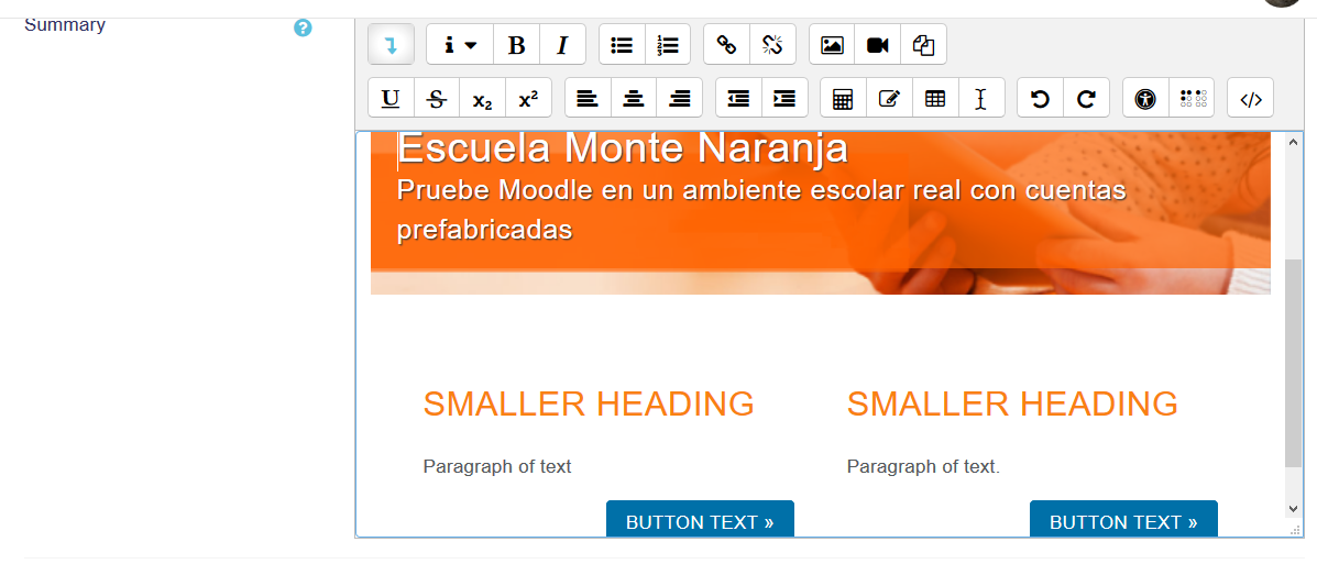 Edit site home