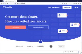 screenshot of freeup homepage