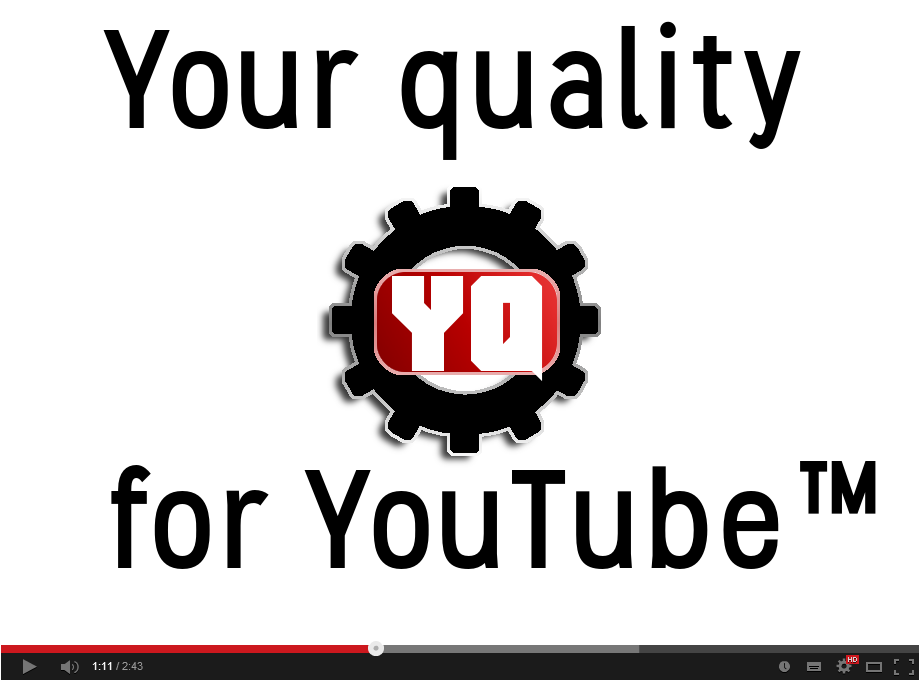 Your quality for YouTube