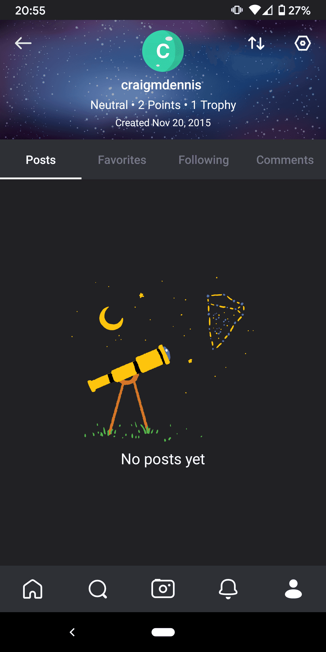 Screenshot of No posts in Imgur for Android