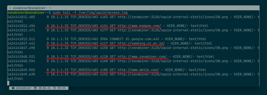 Proxy Squid Access Log Proxy Squid Access Log