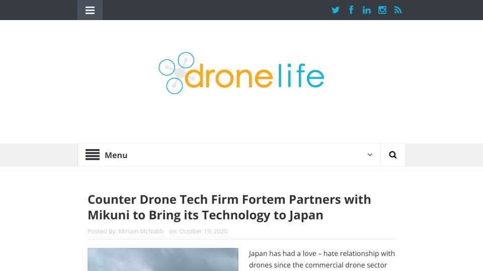 Counter Drone Tech Firm Fortem Partners with Mikuni to Bring its Technology to Japan