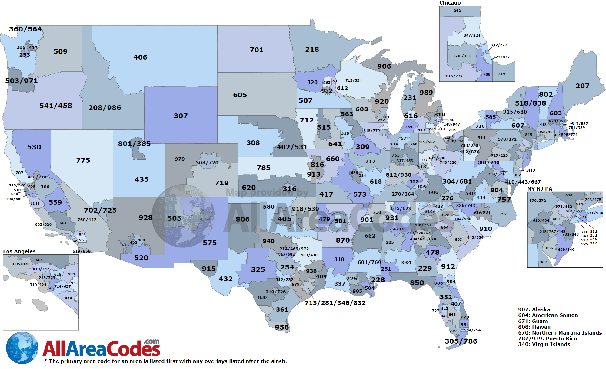 area codes