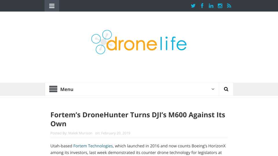 Fortem's DroneHunter Turns DJI's M600 Against Its Own