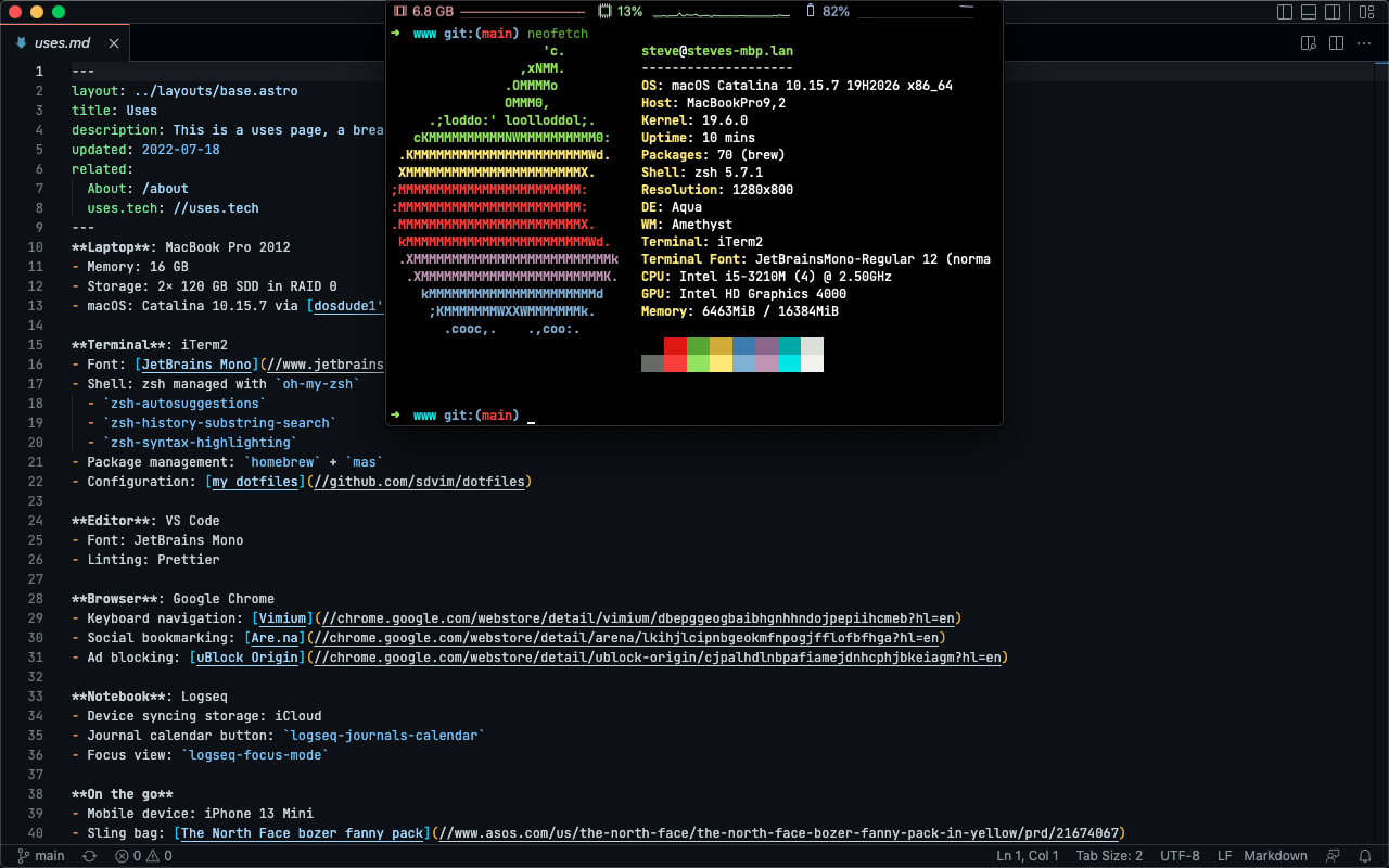 Screenshot of VS Code and iTerm2