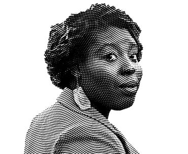 Halftone black and white image of Grace Ewura-Esi