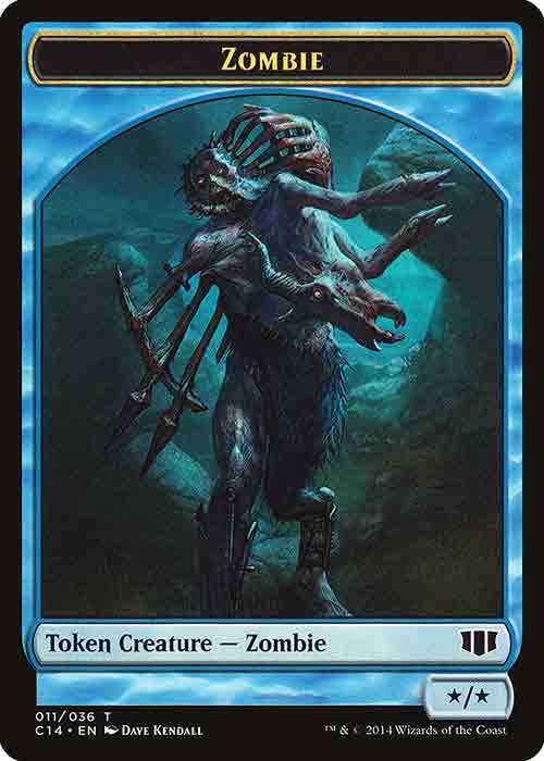 X/X Blue Zombie Creature Token MTG.onl Tokens