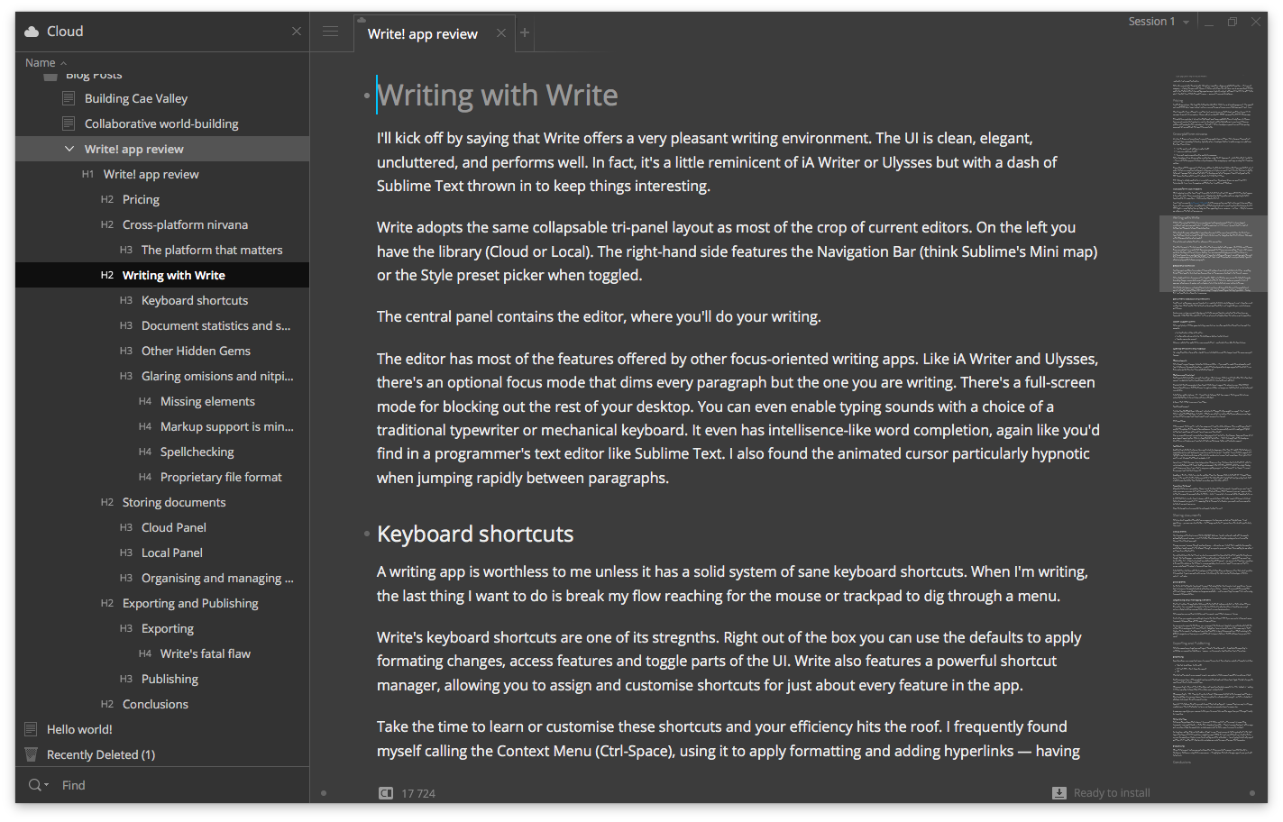 Write! User Interface
